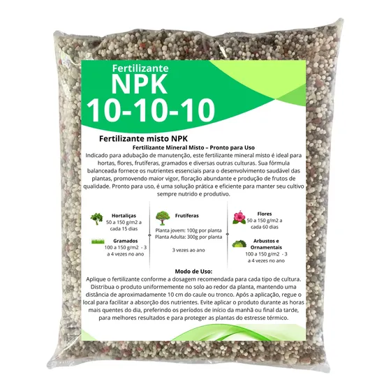 Adubo Fertilizante Npk 10x10x10 Para Plantas E Flores | 1kg