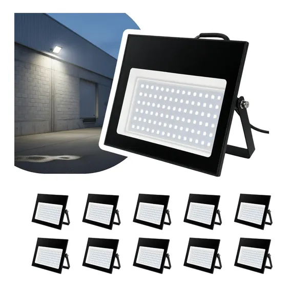 Kit 10 Refletor Holofote Led Smd 400w Prova Dágua Luz Frio