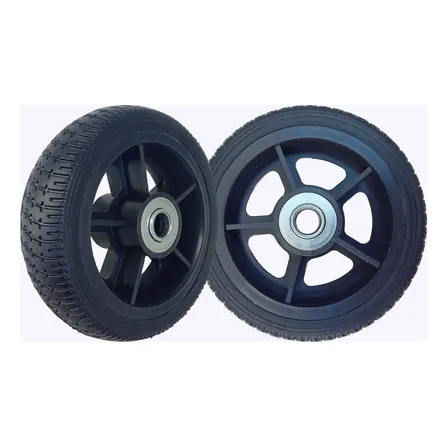 Kit 2 Rodas Pp 6x2 Pneu Maciço Duplo Rolamento 5/8
