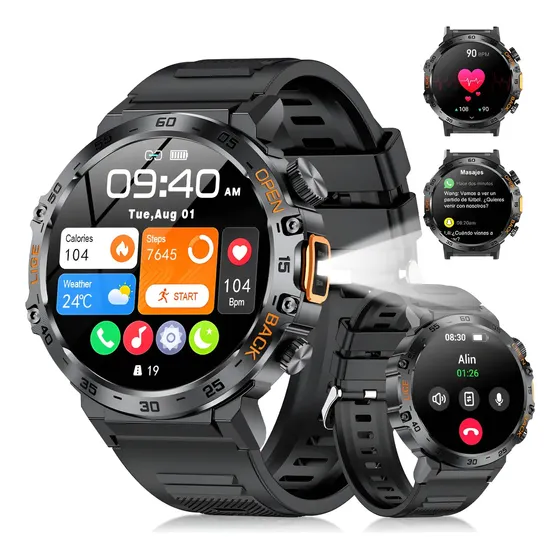 Relógio Inteligente Homem Smartwatch Esporte Tátic Com Luz