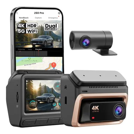 Câmera Veicular Ddpai Z60 Pro Dual 4k+1080p 5g Wifi Gps App