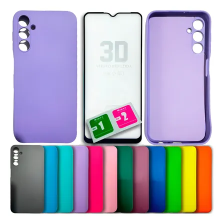 Kit Película 3d + Capa Silicone Veludo P/ Galaxy A36 5g Lilás Wx A36-lilas
