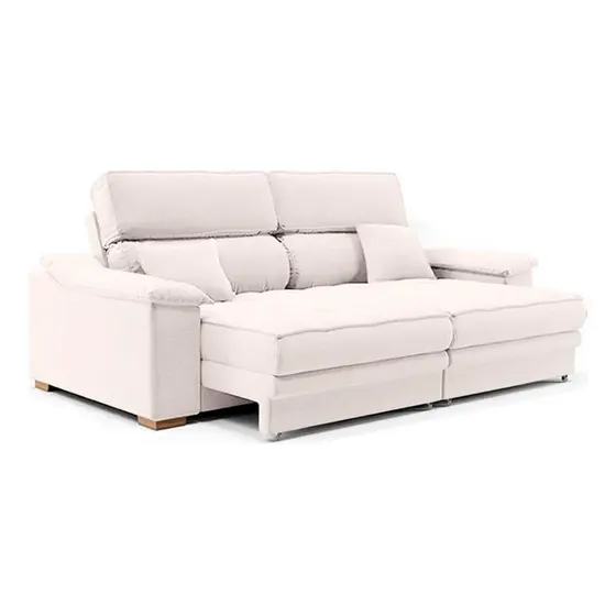 Sofá 3 Lugares Retrátil E Reclinável Lupin Linho Cru 180 Cm