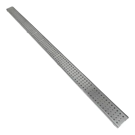 Grelha Pluvial 5x100cm Em Inox Polido Espelhado Perfurado