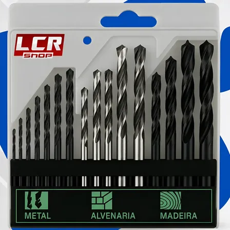 Kit Jogo Brocas Furadeira Ferro Alvenaria Madeira Videa Aço