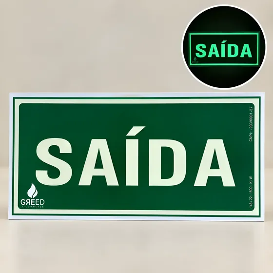 Placa De Sinalização Fotoluminescente S12 Saída