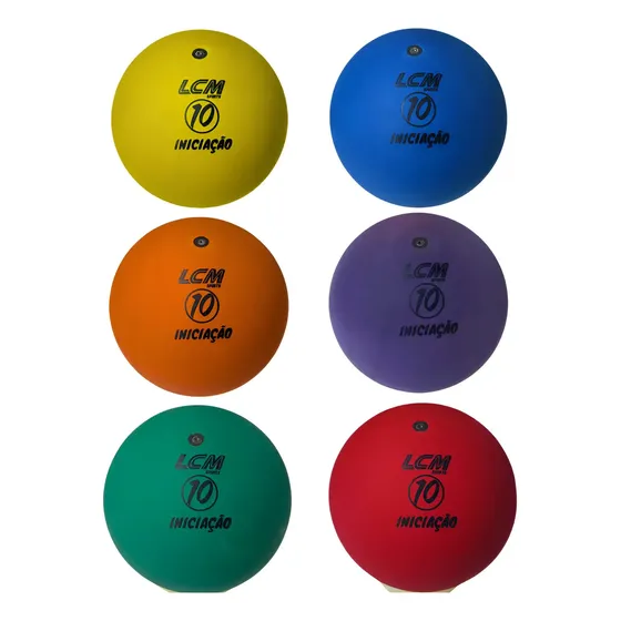 Kit 6 Unidades Bola Iniciação Tamanho 10 Cores Sortidas Azul