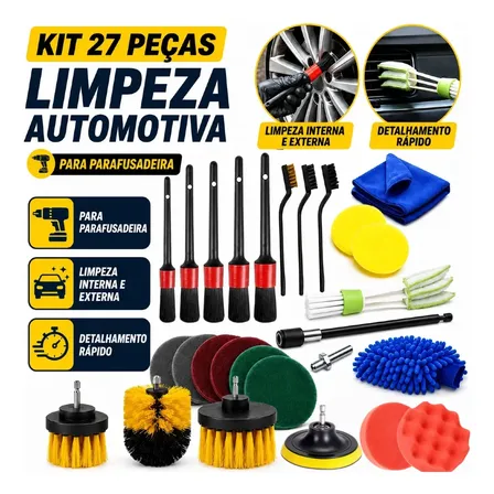 Conjunto De Escovas Para Limpeza De Carro (kit 27)