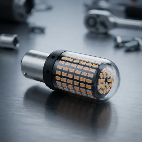 Par Lâmpada 144 Led Seta Pisca Ba15s Ambar Canbus 44w 1156