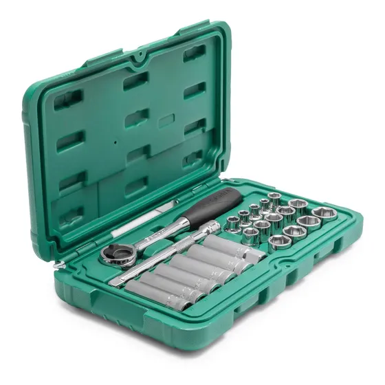 Jogo De Soquetes Sextavados 3/8 6 A 19mm 23 Pçs Sata St09524