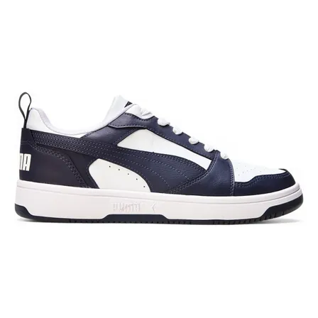 Tênis Casual Masculino Rebound V6 Low Puma Puma White-new Navy Liso 40 Br