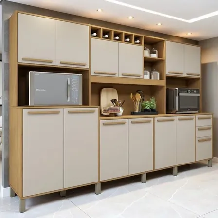 Armário Para Cozinha 13 Portas 2 Gavetas Agata