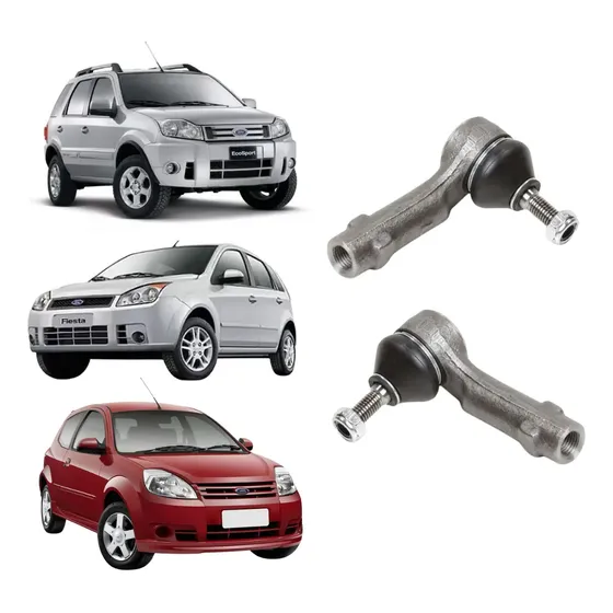 Kit 2 Terminal Direção Ford Fiesta Ecosport Ka 2002 A 2014