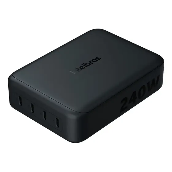Carregador De Mesa Multiportas 240w Gan Ec 40 Intelbras