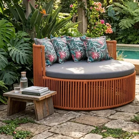 Chaise Maitê Corda Náutica Jardim Luxo Premium Sofisticasa A Escolha Do Cliente Trama Artesã