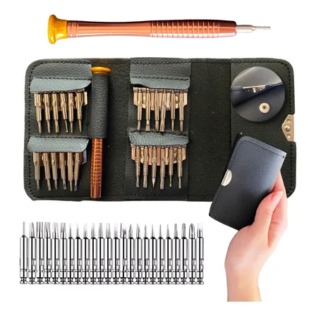 Kit Luxo 24 Chaves Torx T2 T3 T4 T5 T6 T7 T8 T9 T10 15 Fenda