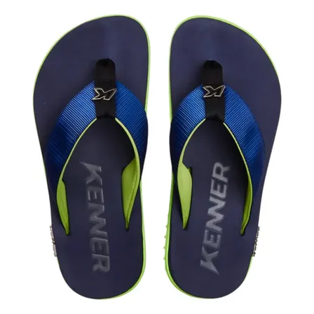 Chinelo Kenner Kivah Line Verde Azul Marinho Sem Desenho 40 Br