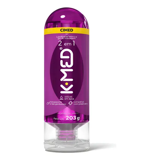 Gel Lubrificante Íntimo K-med 2 Em 1 Massagem 203g Cimed