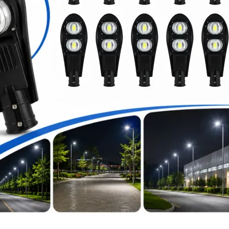 Kit 10 Luminária Led Cob 100w Iluminação Publica Fotocélula 127/220v Preto Branco-frio