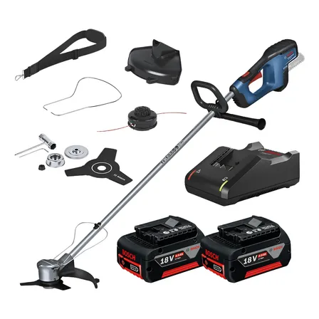 Roçadeira A Bateria Bosch Gfr 18v-23 2 Bat 4ah Brushless Biv 18v Azul-marinho
