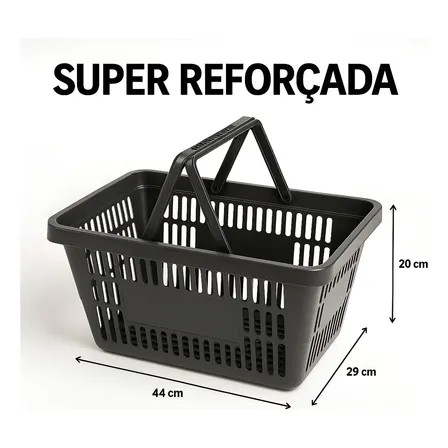 Kit 20 Cestinhas Cesta Mercado Envio Imediato Qualidade Top Preto