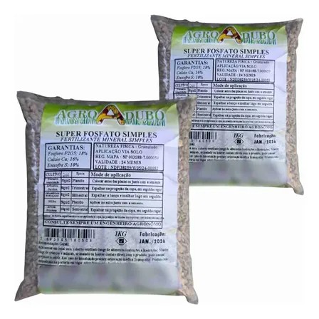 Fertilizante Super Fosfato Simples 2 Kg Adubo