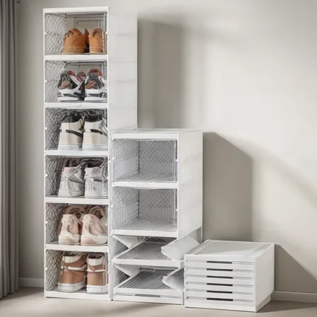 Sapateira Caixa De Sapato Empilhável Vertical 6 Andares Branco