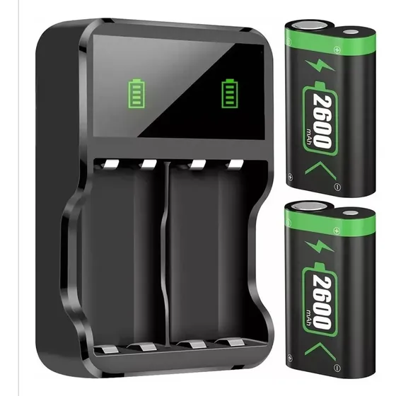 Carregador Controle Xbox One Series S X + 2 Baterias 2600mah