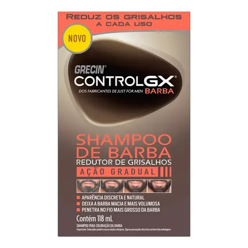 Shampoo De Barba Redutor De Grisalhos Control Gx Grecin118ml