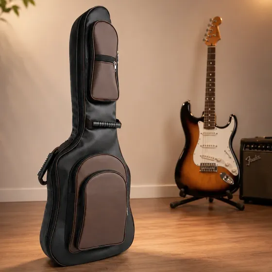 Bag Capa P/ Guitarra Semi Case Acolchada Premium Couro Luxo