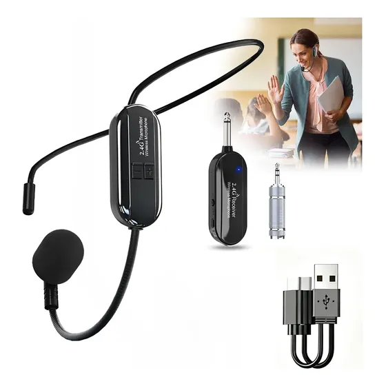Microfone Sem Fio Headset Conferencia Aula Professor Show
