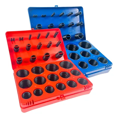 2 Kit Caixa Anél Vedação O-ring Milímetro Polegada Nitrílica Vermelho/azul