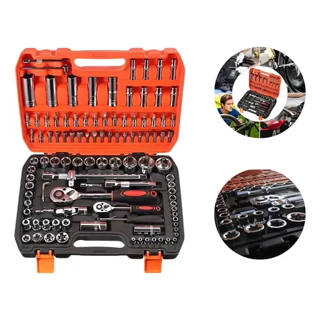 Kit 108 Peças Soquete 1/2aço Crv Profissional Pronta Entrega Laranja