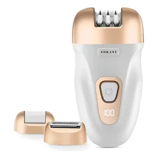 Depilador Elétrico Portátil Sem Fio 3 Em 1 Bivolt Suave Branco Com Rose 127/220v