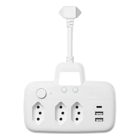 Extensão Coibeu Série Luar 3tomadas 2 Usb 1pd Bivolt Led Branco 127/220v