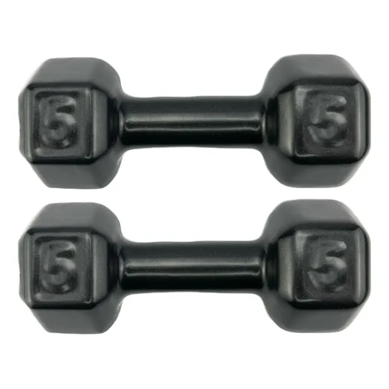 Par Halter Emborrachado 5 Kg Peso Total 10kg Treino Academia