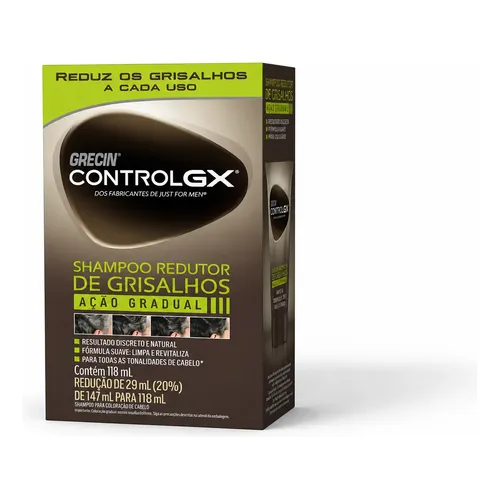 Shampoo Redutor De Grisalhos Grecin Control Gx Cor Natural