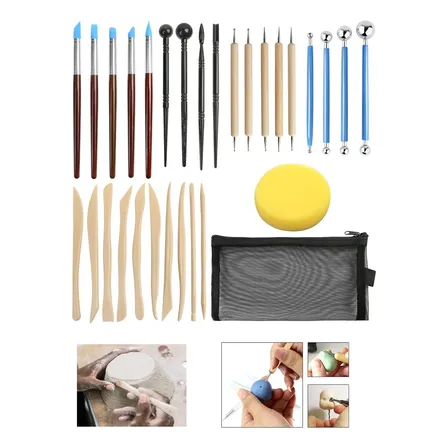 Kit 30 De Ferramentas De Escultura Modeladores Artesanato Para Cerâmica Fria,argila E Artesanato,estecas Ceramica Fria