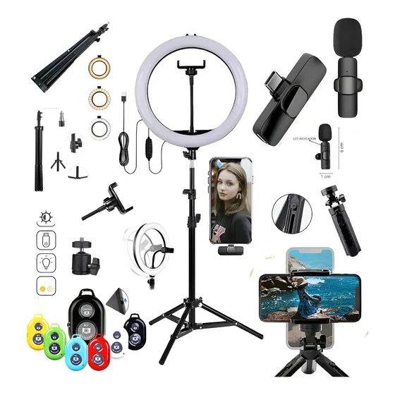 Ring Light 26 Led Camera Luz Para Gravar Videos Profissional