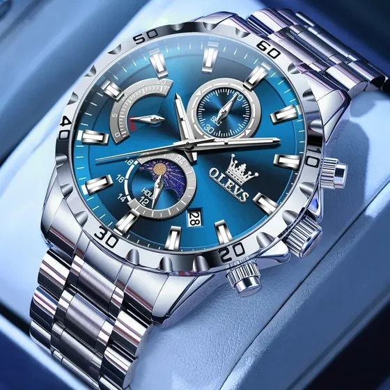 Olevs Relógio Masculino Pulseira De Aço À Prova D'água 2953