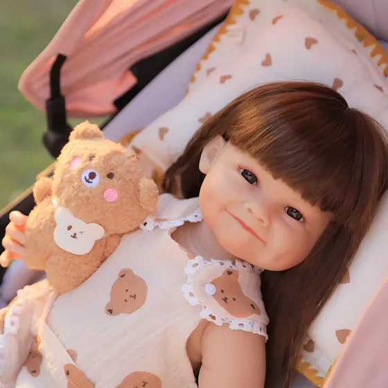 Brastoy Boneca Bebê Reborn Banho Silicone Realista 48cm