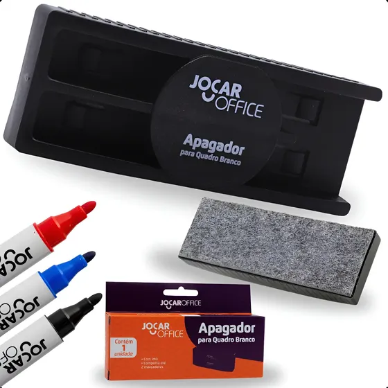 Kit Pincel Caneta P/ Quadro Branco 3 Cores + Apagador Jocar