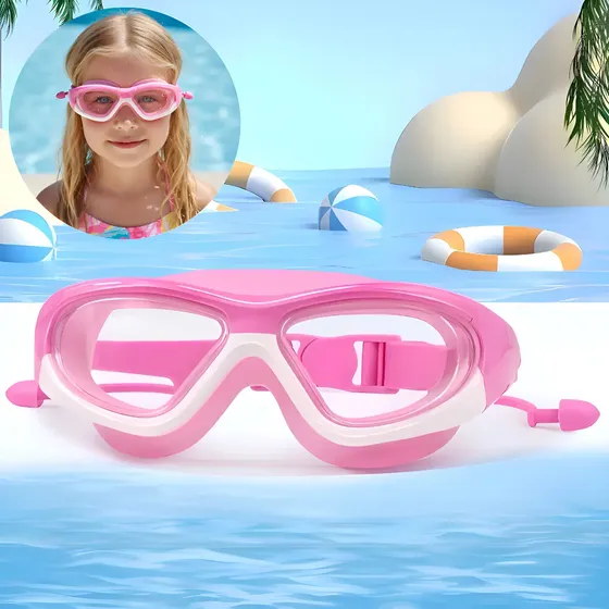 Óculos De Natação Infantil Piscina Praia Protetor De Ouvido