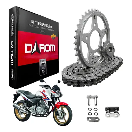 Kit Relação Reforçada C/ Retentor Honda Cb 300r 2009 Á 2015 Prateado