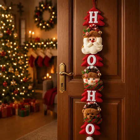 Enfeite Pendente De Natal Porta Árvore Papai Noel Bonecos Vermelho Animais