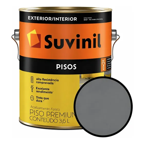 Tinta Acrílica Suvinil Premium Para Piso 3,6l Cores Basicas