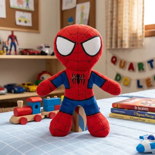 Boneco De Pelúcia Homem Aranha Personagem Vingadores 27cm Vermelho