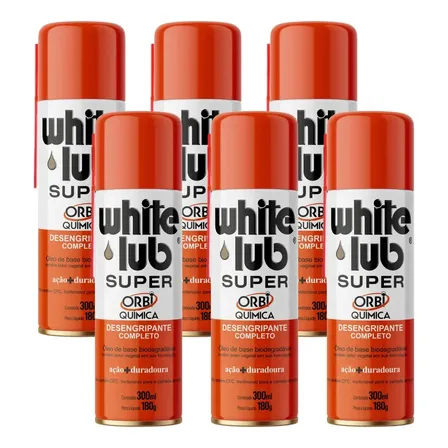 Desengripante White Lub Óleo Protetivo Kit 6un Spray 300ml