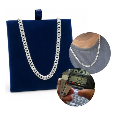 Corrente Masculina Em Prata 925 Grumet 5mm 60cm Pieroni