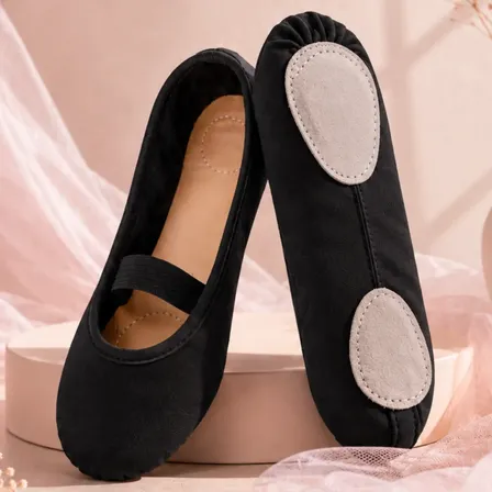 Sapatilha Ballet Glove Foot Lona Meia Ponta Balé Dança Sola Preto 39